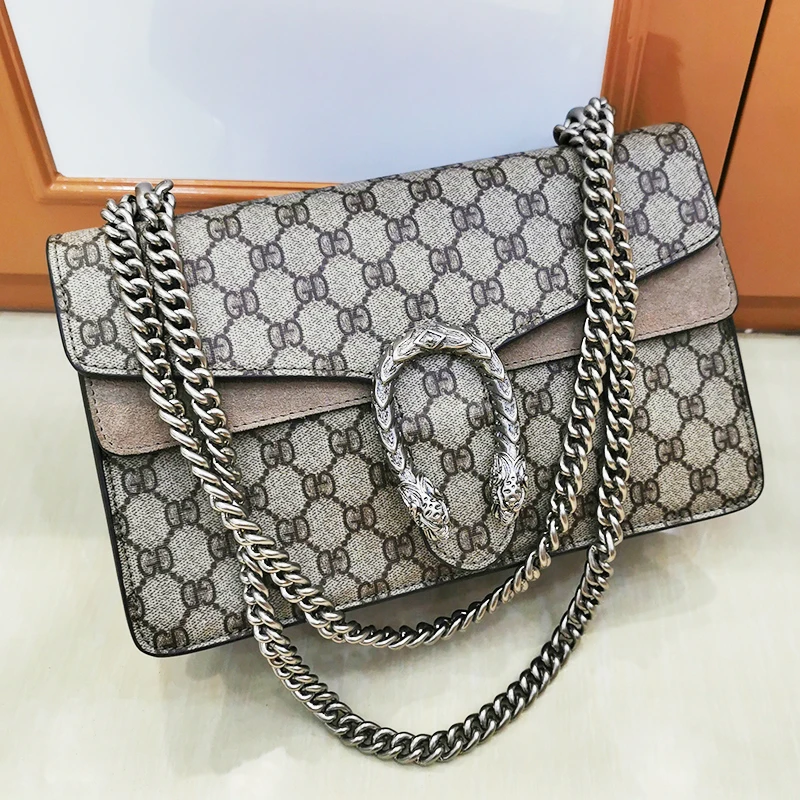 

2019 Famous Brand Luxury Handbag Women Bag Designer Women's Bag Chain Messenger Shoulder Bags Female Tiger head Clutch Velour