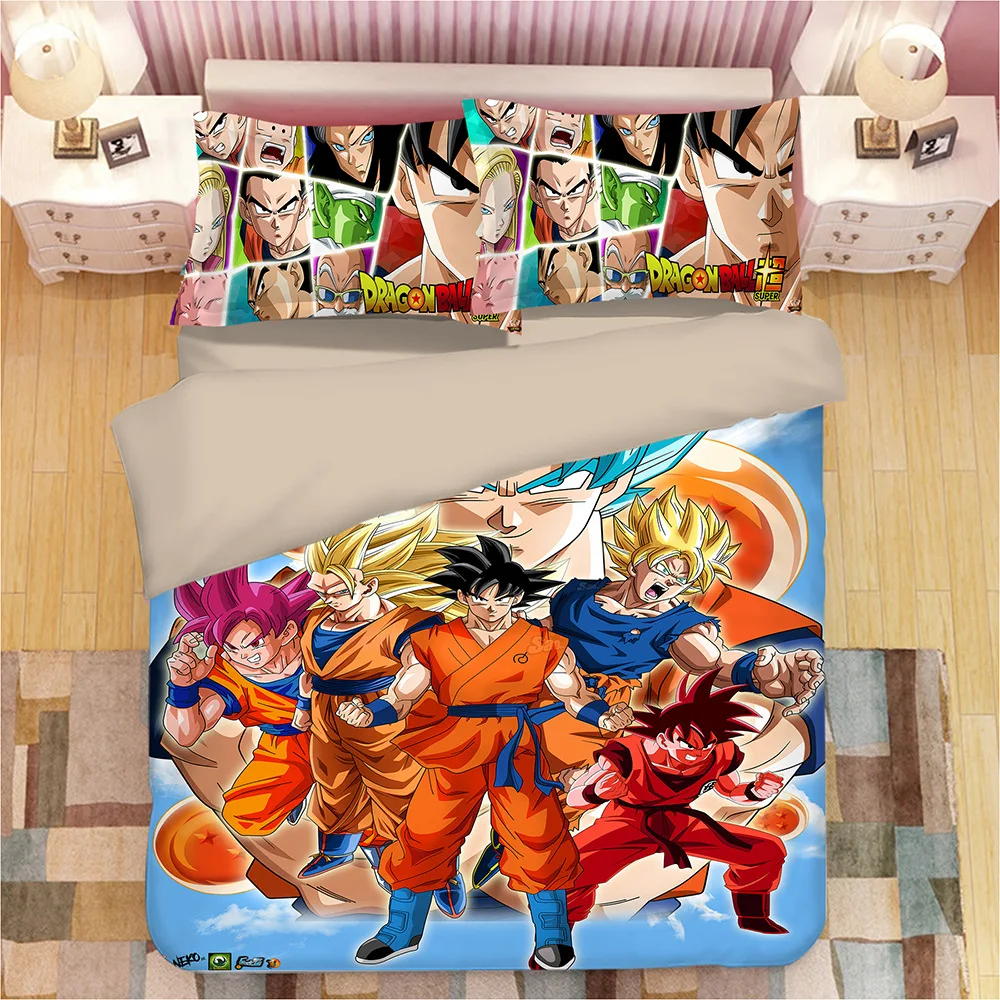 3D «Драконий жемчуг зет постельное белье набор сын Goku vegeta пододеяльники, наволочки для подушек, драконий жемчуг одеяла постельные принадлежности Постельное белье