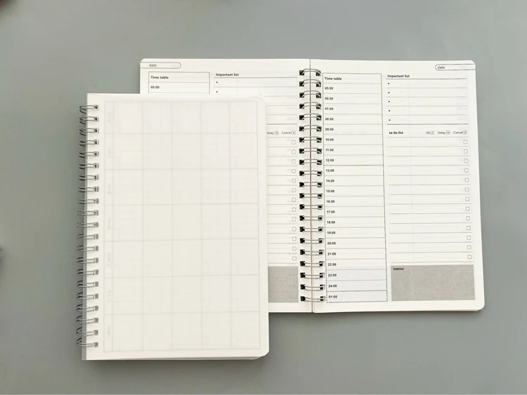 Daily Weekly Monthly Notebook Planner Spiral A5 Notebook Time Memo Planning Organizer Agenda School schedule Supplies