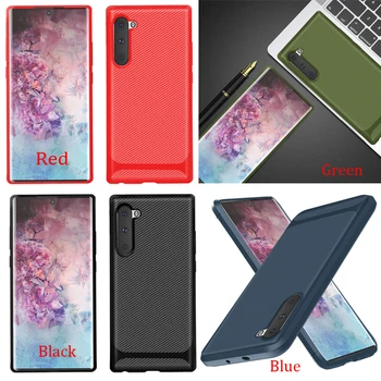 

100pcs/lot Carbon Fiber Soft Case For Samsung Galaxy Note 10 Plus Ultra Thin Anti-Shock TPU Case For Samsung Galaxy Note 10