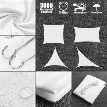 

Rectangle triangle square Waterproof Sunproof Mesh Net Sun Shade Sail UV Protection Awning Sunshade Net Yard Garden Hiking