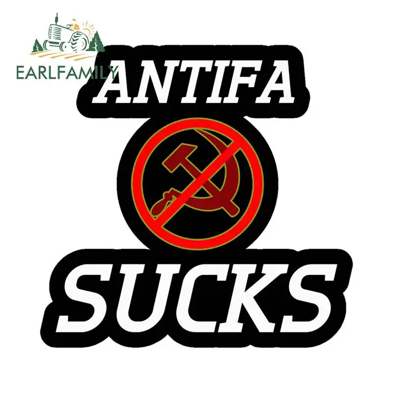 

EARLFAMILY 13cm x 12.6cm For ANTIFA SUCKS Car Stickers And Decals Scratch-Proof Car Door Protector Vinyl Car Wrap Sticker