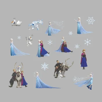 

Disney Cartoon Frozen Elsa And Anna Waterproof for kids room Children Bedroom Decoration Pusheen wall door Sticker Pegatinas