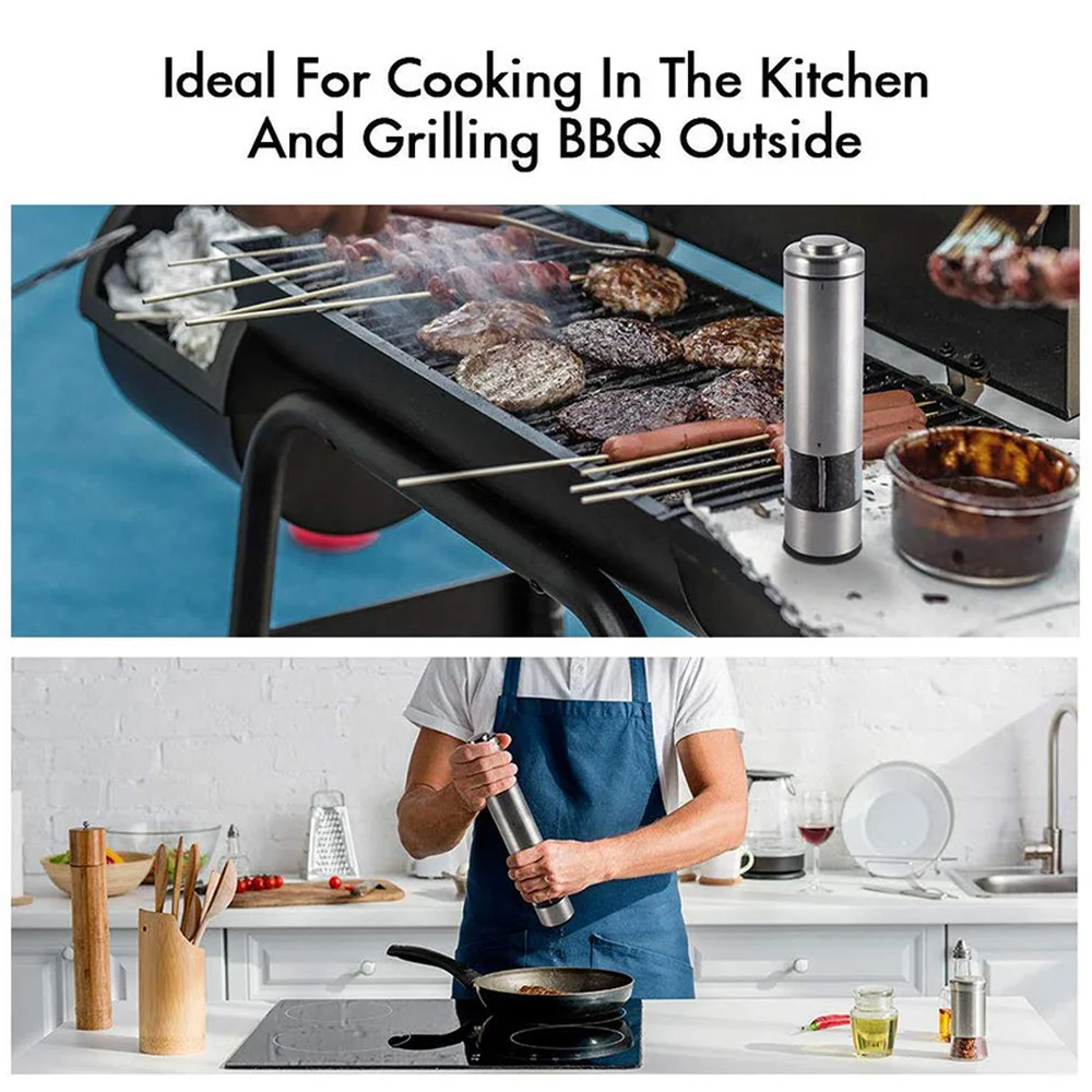 2 шт. мельница для перца электрическая нержавеющая сталь автоматическая соли и