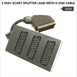 500 pcs/Электронная версия 3-х полосная разветвитель scart, черный щеточка scart 1 минуту три тона видеопровод европейскими нормами