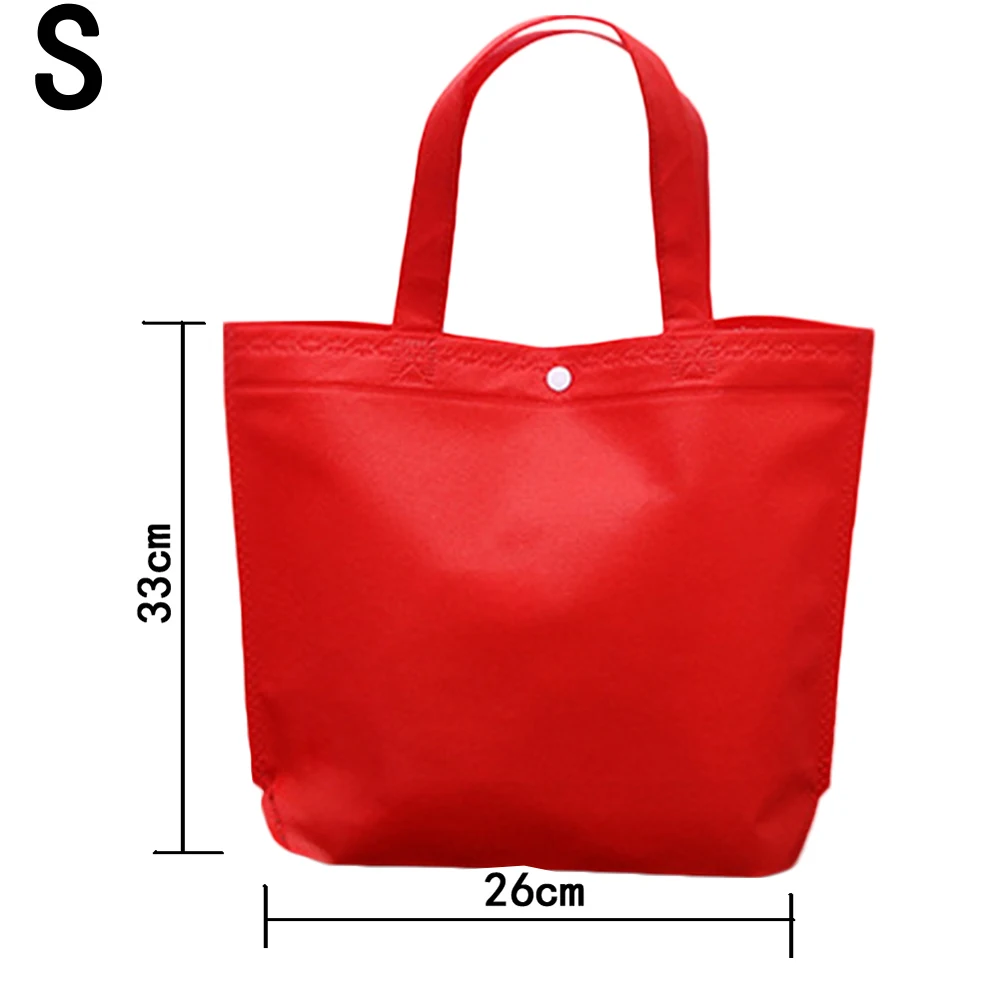 26cm red 1 шт. сумка для покупок многоцветная Нетканая многоразовая Большая вместительная тканевая сумка из эко-ткани сумка для хранения продуктов - Цвет: 26cm red