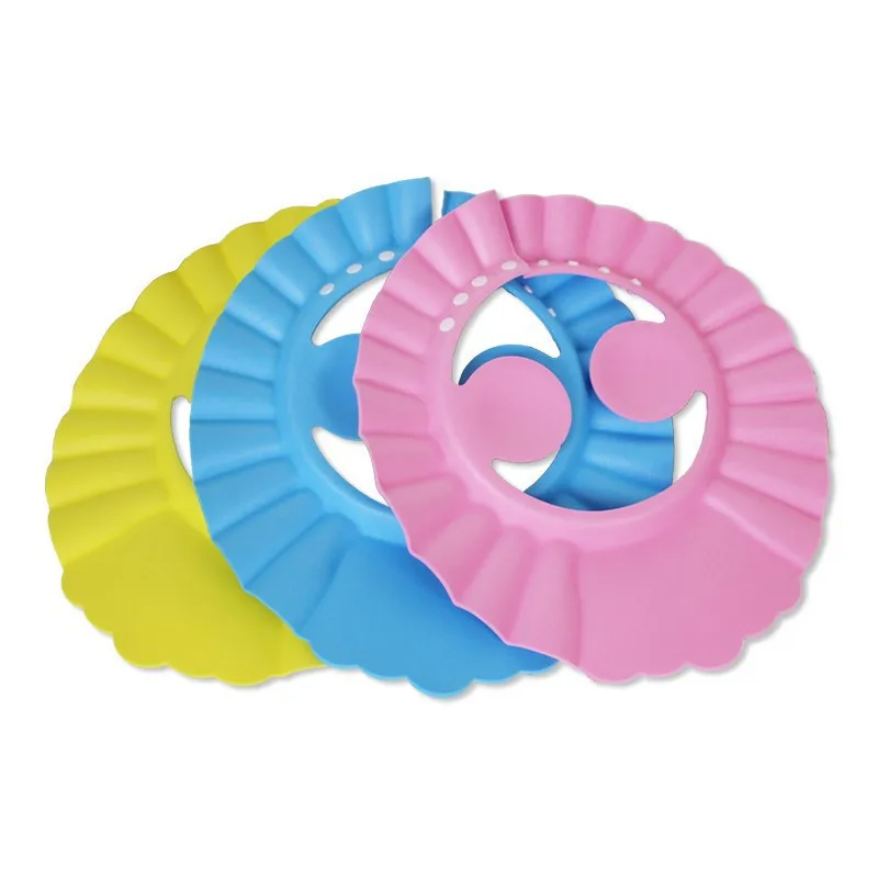 

Cute Children Waterproof Cap Safe Baby Shower Cap Kids Bath Visor Hat Adjustable Baby Shower Cap Protect Eyes Hair
