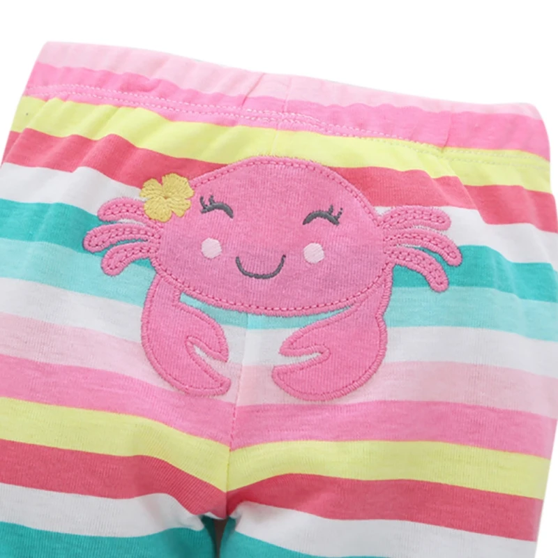 Colorful Autumn Cute Baby PP Pants Boys Girls Pants Children Striped Print Trousers Striped Animal Print Bottoms