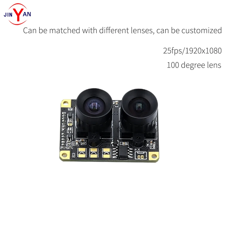 New HD binocular 2MP camera module dual lens face recognition infrared night vision live detection
