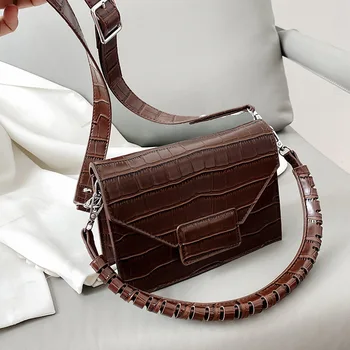 

Alligator print women Shoulder bag PU Leather Crossbody Bags for female 2020 Simple Handbag Brand Trending ladies Hand Bag Flap