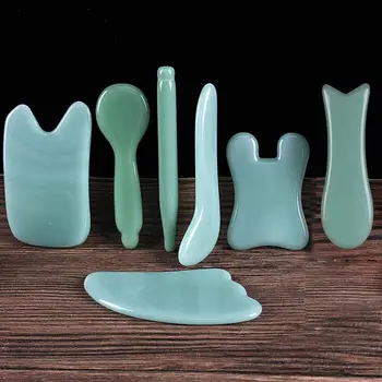 

Natural Jade Stone Guasha Massage Tool Spa Therapy Massager Scraping Board Antistress Body Face Massger Relieve Muscle
