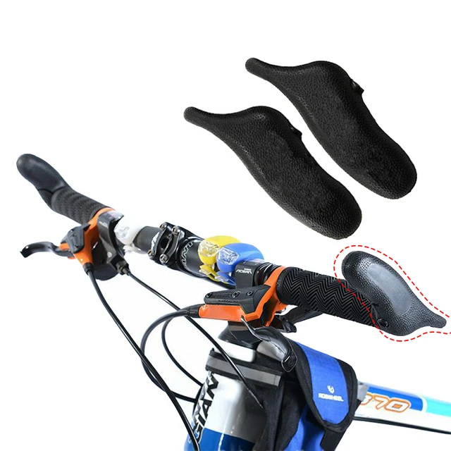 1 par de extremos de barra en forma de cuerno de buey para bicicleta de  montaña, manillar de goma para carretera - AliExpress