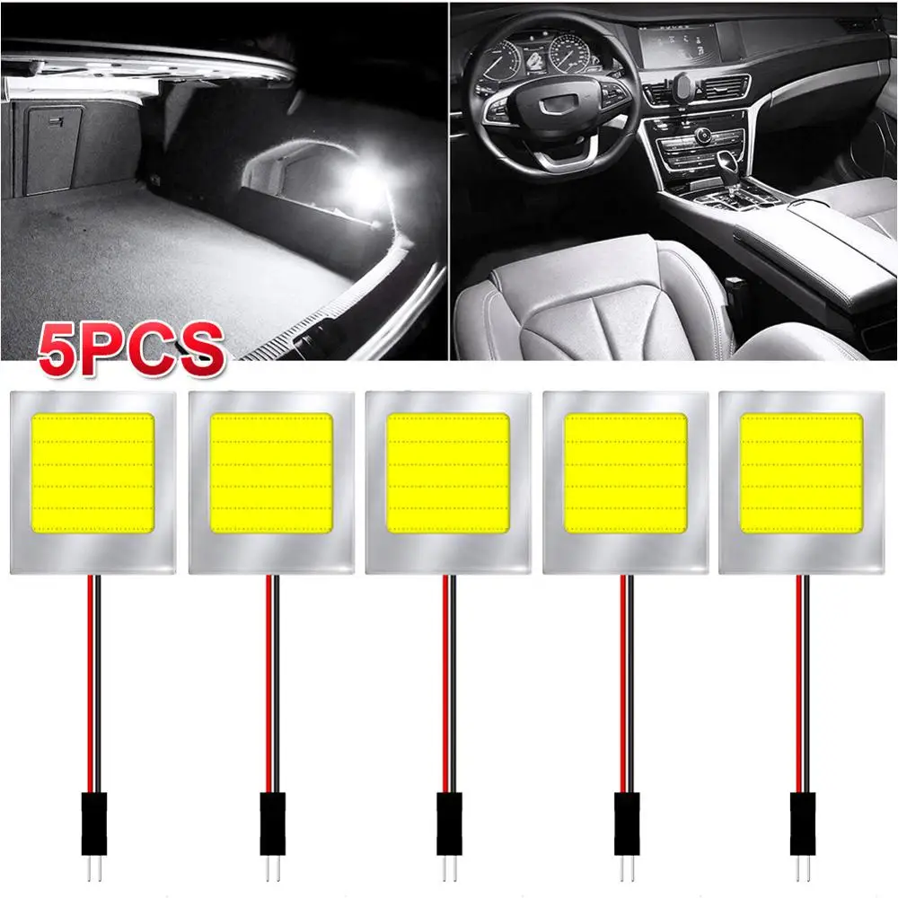 

5Pcs T10 W5W BA9S T4W Festoon Panel Led Dome Reading Light Bulb Map Lamp COB LED Light 12V Interior Dome Courtesy Bulb