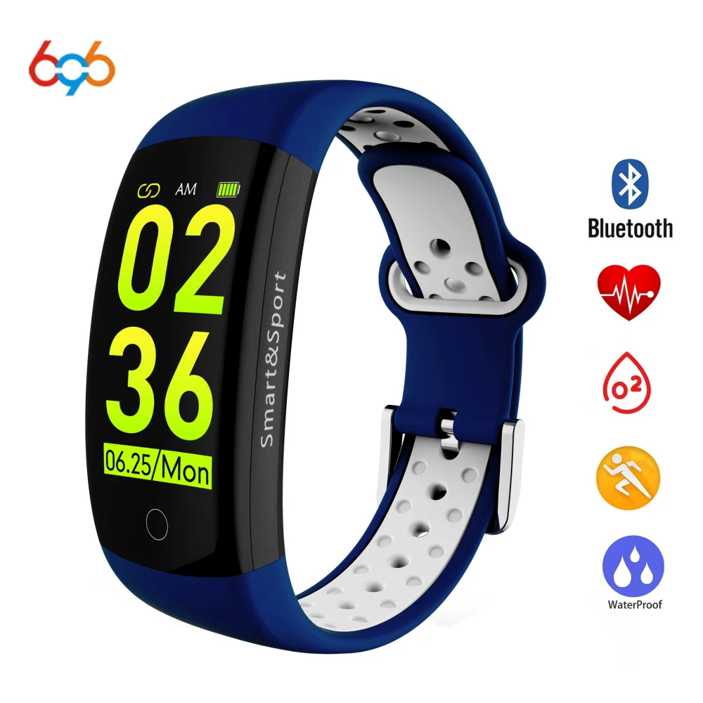 

696 Q6S Smart Bracelet HR Fitness Tracker Wristband SleepTracker Waterproof IP68 Activity Tracker Smart band for Android IOS