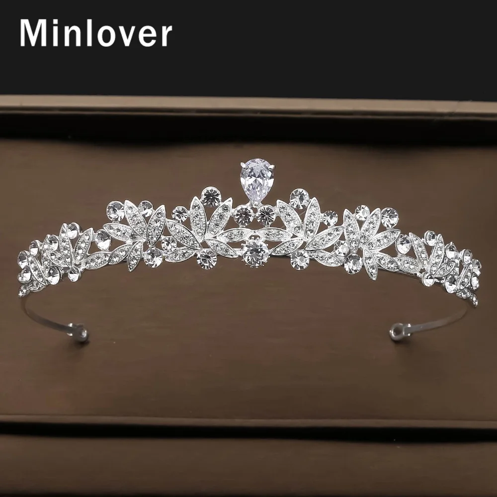Женская свадебная диадема Minlover HG247 Тиары и короны подружки невесты с листьями