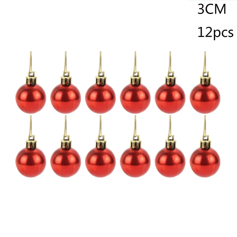 Рождественское украшение 30 мм Рождественская елка шар-безделушка подвесное украшение для домашней вечеринки декор - Цвет: RD