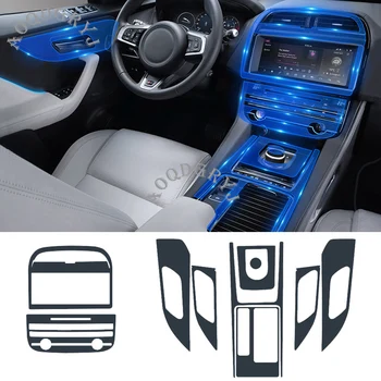 

Car styling 10x Fit For Jaguar F-PACE With CD playback style 2018-2020 Internal HD TPU protective film decorative stickers