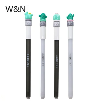 

4 Pcs/ Set Cute Cactus Erasable Pen 0.5mm Blue Magic Ink Gel Pen for School Office Writing Supply Tools Kawaii Stationery Gift