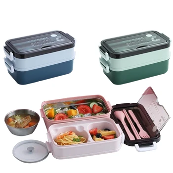 

Lunch Box/Bento Box for Kids&Adults Double-Layer Microwave Heating Lunch Container /Food Storage Container