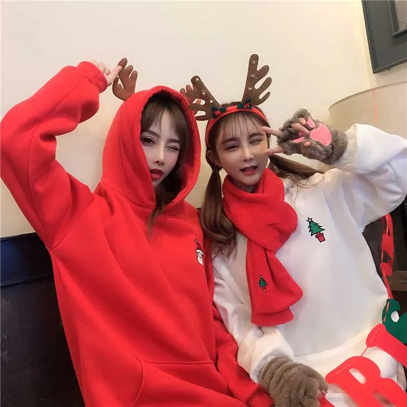 NiceMix модные Мультяшные зимние свободные толстовки Kawaii женские топы женские повседневные с длинным рукавом женские друзья животные рождественские джемперы
