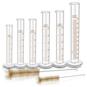

Thick Glass Graduated Measuring Cylinder Set Glass With Two Brushes