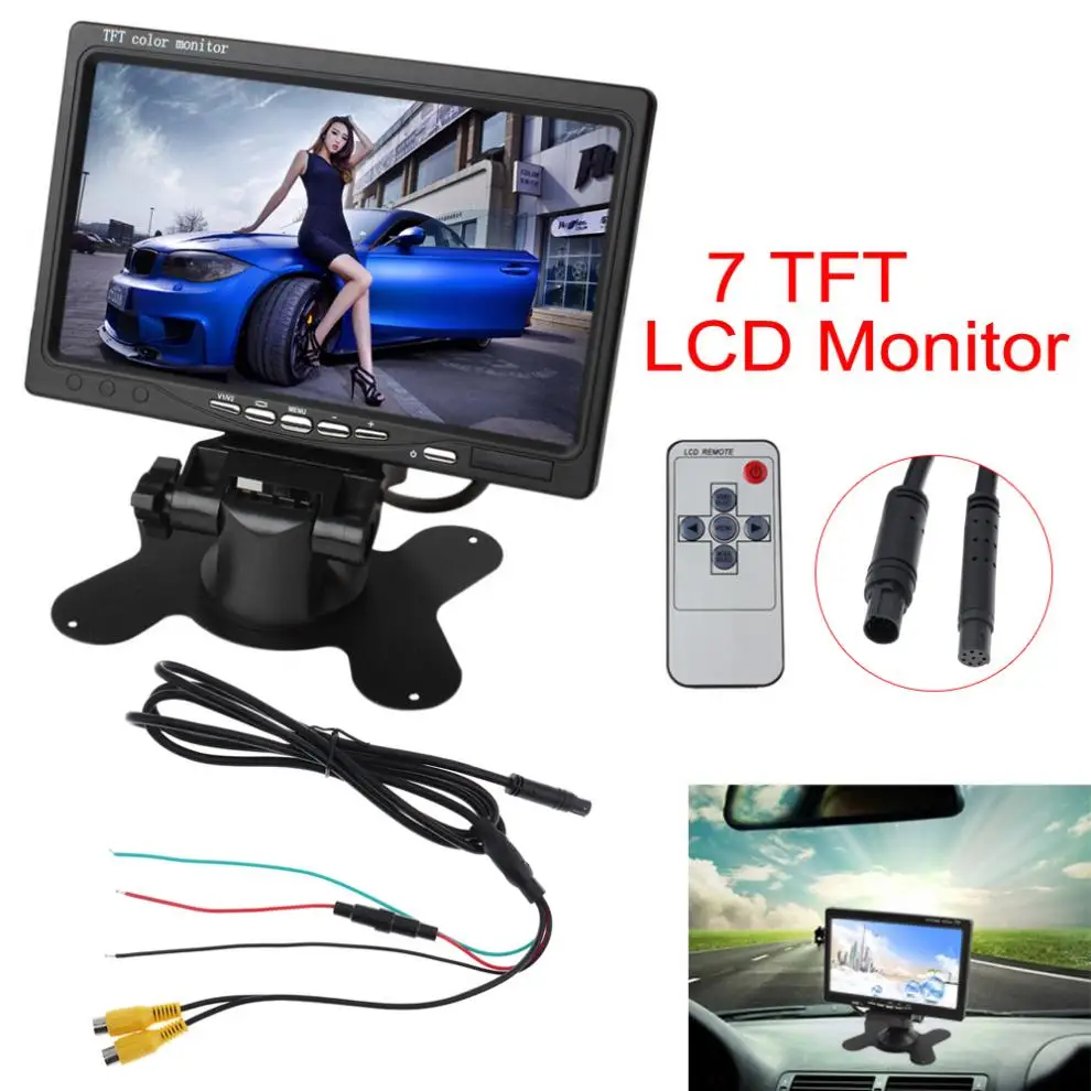 7 дюймовый цветной TFT LCD подголовник Автомобильный монитор заднего вида 7|video