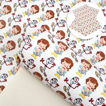 

David accessories 20*34cm Cartoon Printed Synthetic Leather Sheets in Crafts Faux Leather Fabric for Bows DIY Handmade,1Yc9975