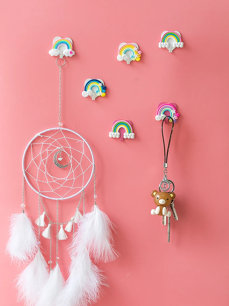

Girl's Room Wall Decoration Hook Heart Shape Lovely Cartoon Sticky Hook Creative Dorm Dormitory Key Frame Ins