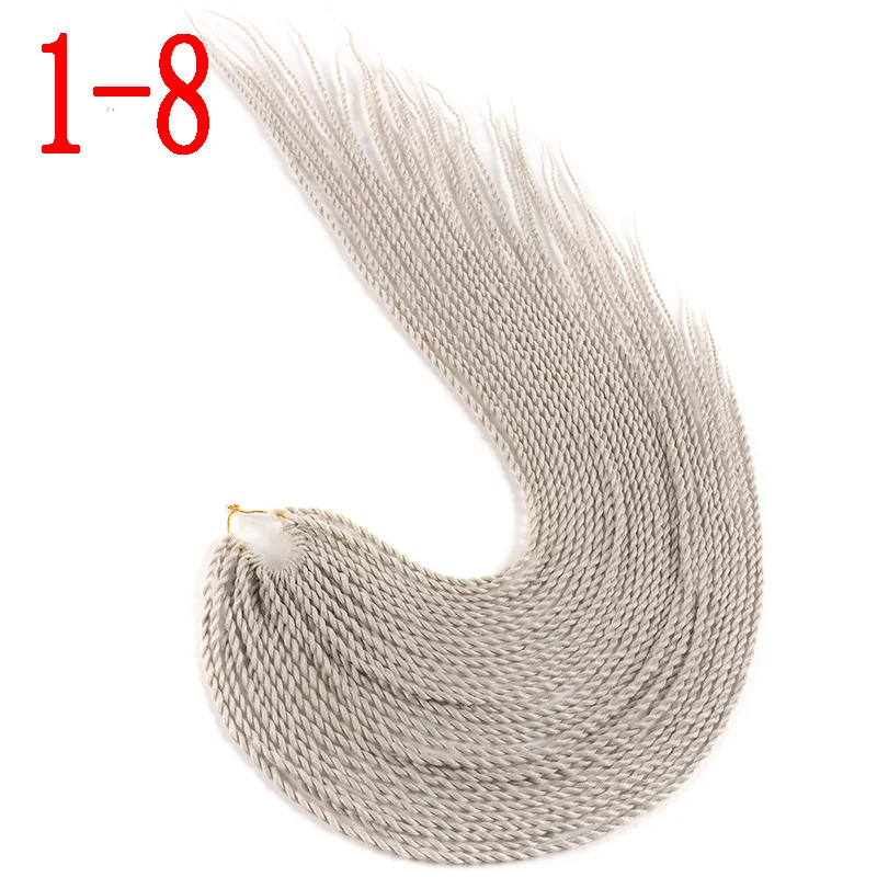 MERISIHAIR Ombre вязанные косички Сенегальские крученые волосы 24 дюйма 30 корней/упаковка синтетические плетеные волосы для женщин серый синий розовый - Цвет: 1-8