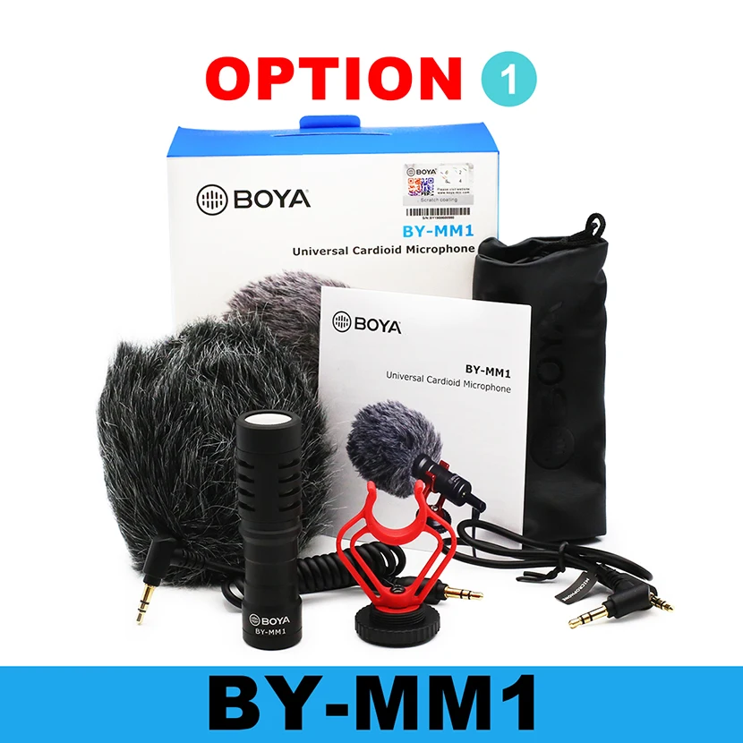 BOYA BY-MM1 комплект кардиоидный микрофон для смартфона DJI Osmo Nikon Canon DSLR Youtube Vlogging запись 3,5 мм аудио кабель - Цвет: Only BY MM1