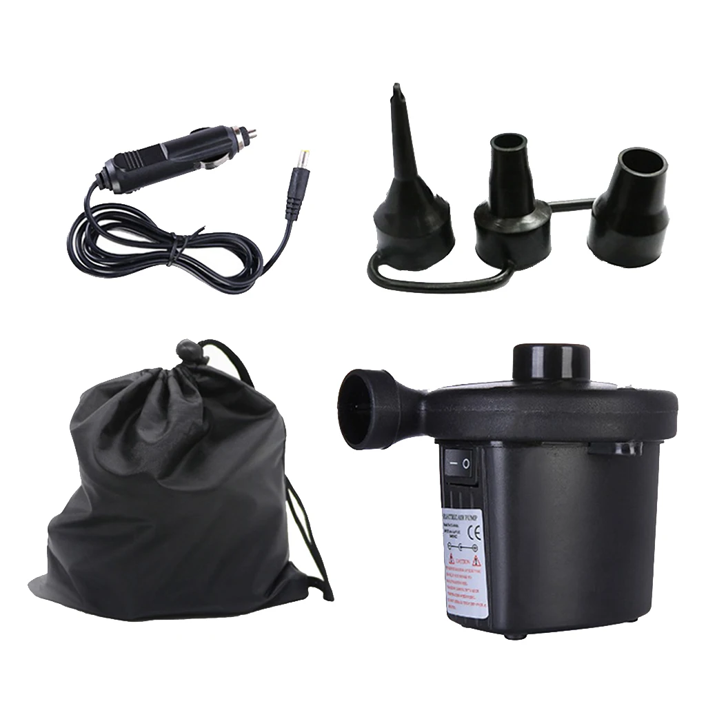 Air Pump for Inflatables 12V DC Electric Portable Pump Air Mattress Raft Bed Boat Pool Toy Inflate Deflate Pump