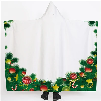Рождественский подарок, одеяло с капюшоном для взрослых и детей, мягкое пушистое одеяло s для кроватей, зимнее Флисовое одеяло с капюшоном для путешествий Koc - Цвет: 16
