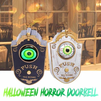 

Halloween Party Doorbells DIY Decoration Props Horror Eye Lighting Skull Shape Door Bell Toy Haunted House Party Decor Doorbells