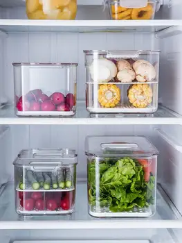 

9 Refrigerator Fruit Vegetables Receive A Case Refrigeration Kitchen Household Fresh Fruits And Vegetables Storage Box Idea Drop