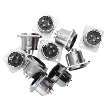

10 x XLR Male Chassis Panel Mount Socket 3 Pin o Studio Connector