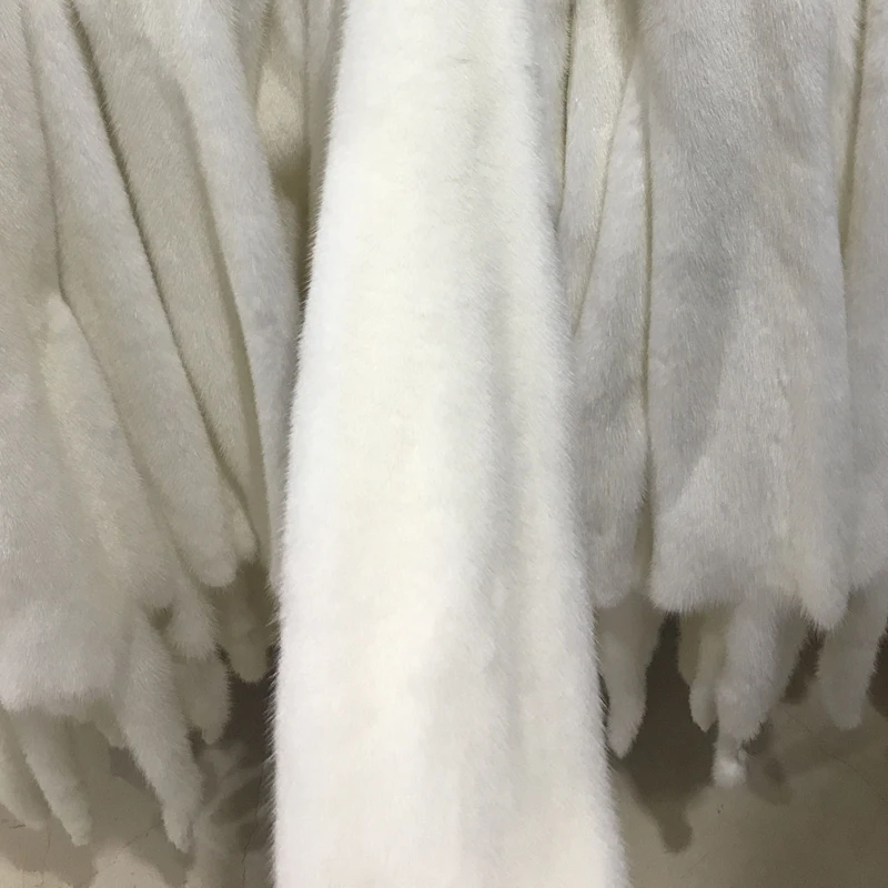 Girls winter new mink coat whole mink hooded jacket and long sections 1009 - Цвет: white