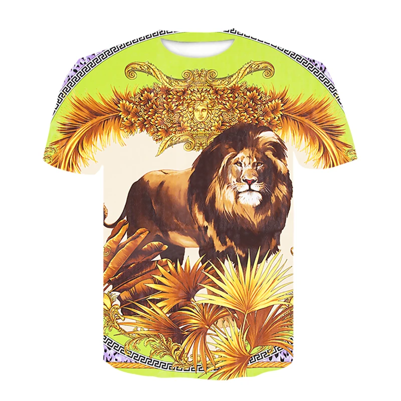 

2020 New sell well Men T-shirt Lion King 3d Print Tees summer Leisure Short sleeve Street sports breathable Brand Men T-shirt