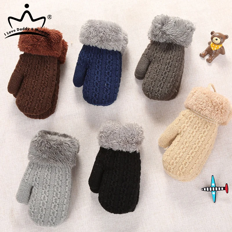 solid color baby mittens