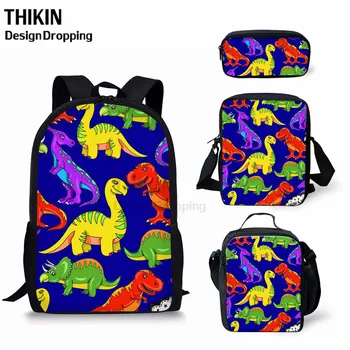 

THIKIN New Boys Schoolbag Kawaii Cartoon Dinosaur Printing Children's Backpack For School Supplies Girls Book Bagpack Randoseru