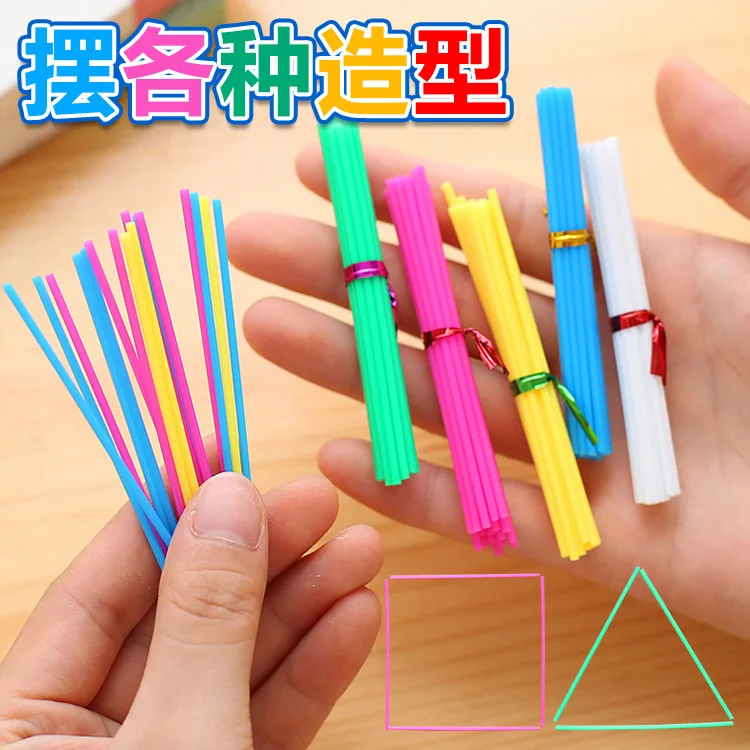 

Mathematics Rod Early Educational Teaching Aid 100 Root Educational Toy Children Students Abacus Toy Number with Rod Color Count