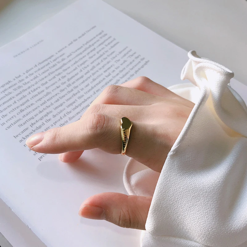 Peri'sBox, многолинейные кольца с сердечком, 925 пробы, серебряные кольца для женщин, минималистичное простое геометрическое кольцо, регулируемое,, тренд