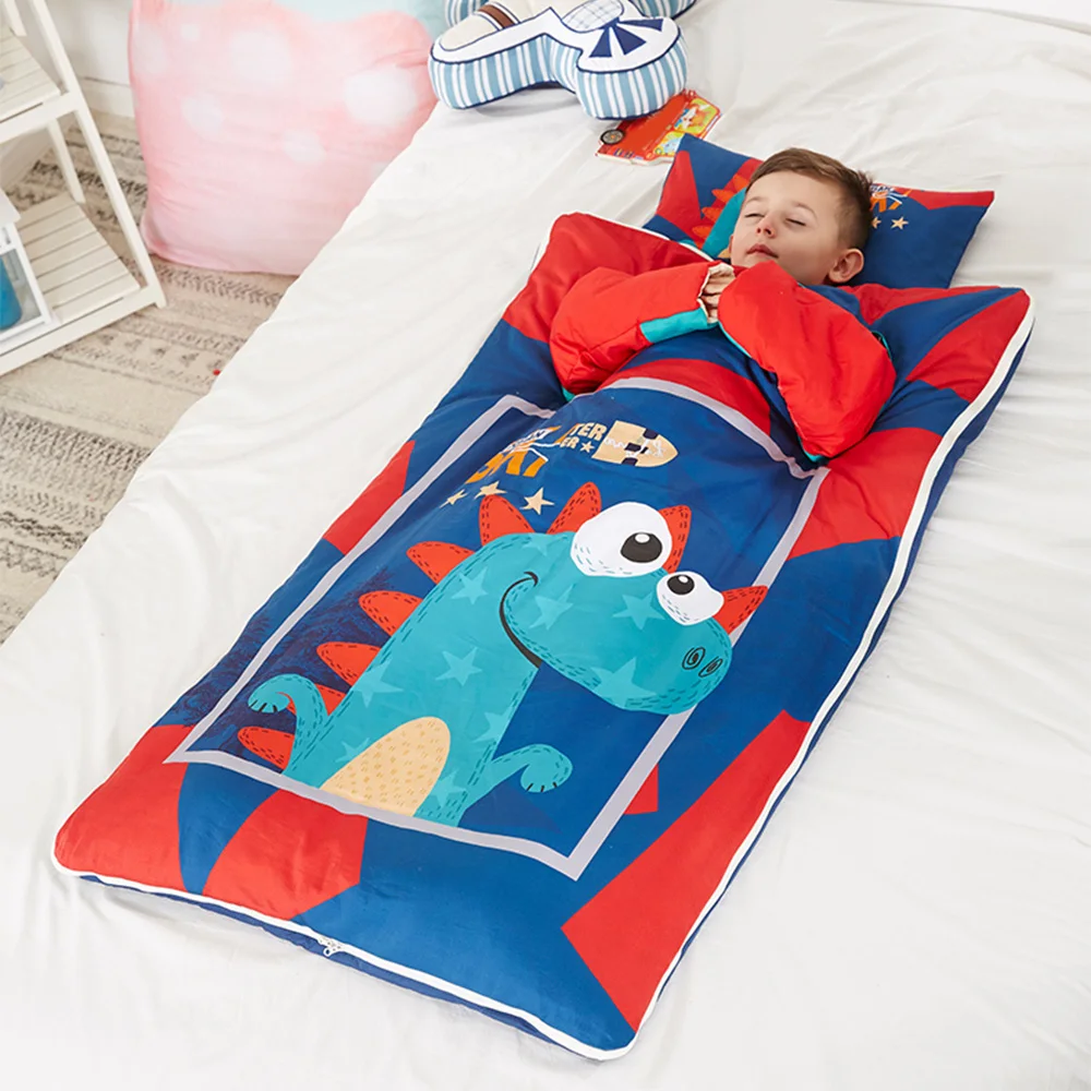 

2019 New Pillow for Preschool Daycare Sleepovers Safe and healthy Toddler Nap Mat Children's Sleeping Bag with Removable
