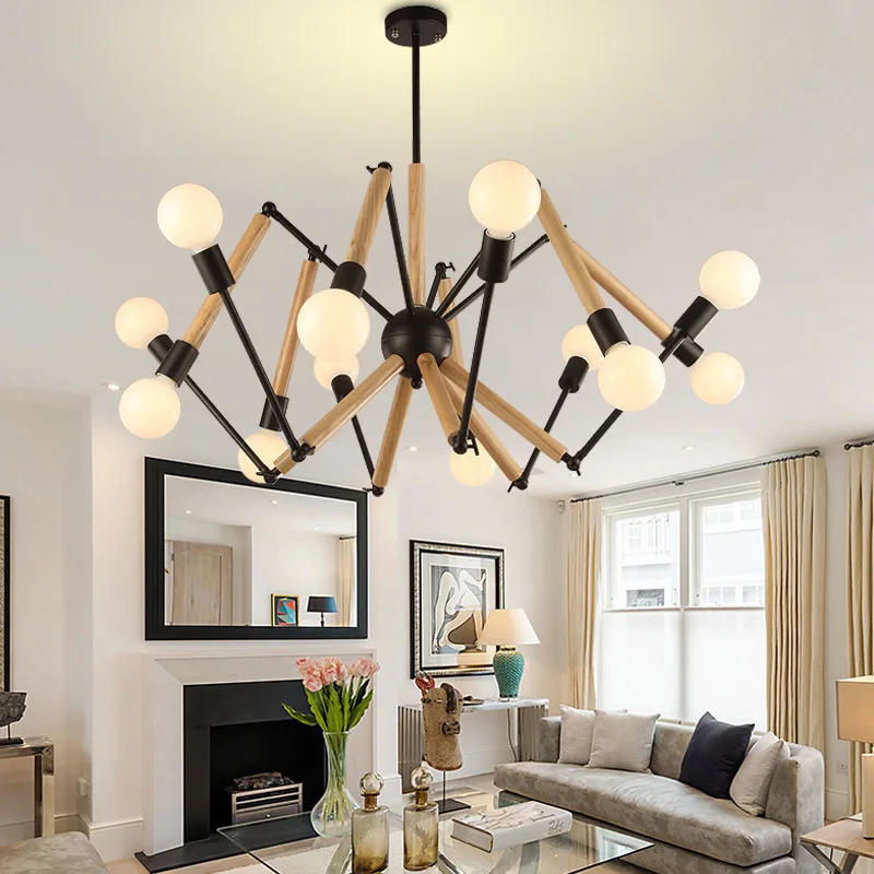 

Vintage Nordic Spider Pendant Lamp Multiple Adjustable Retro Pendant Lights Loft Classic Decorative Fixture Lighting Led Home