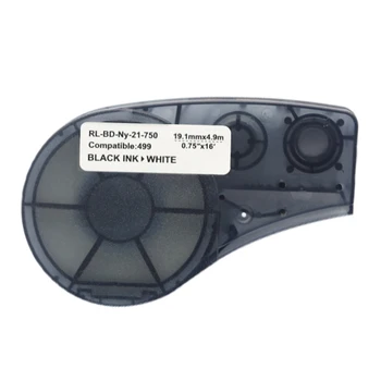 

10PCS New Label Tape for M21-750-499 Black on White 19.1mm Width Compatible for BMP21-PLUS IDPAL for LABPAL Label Printer