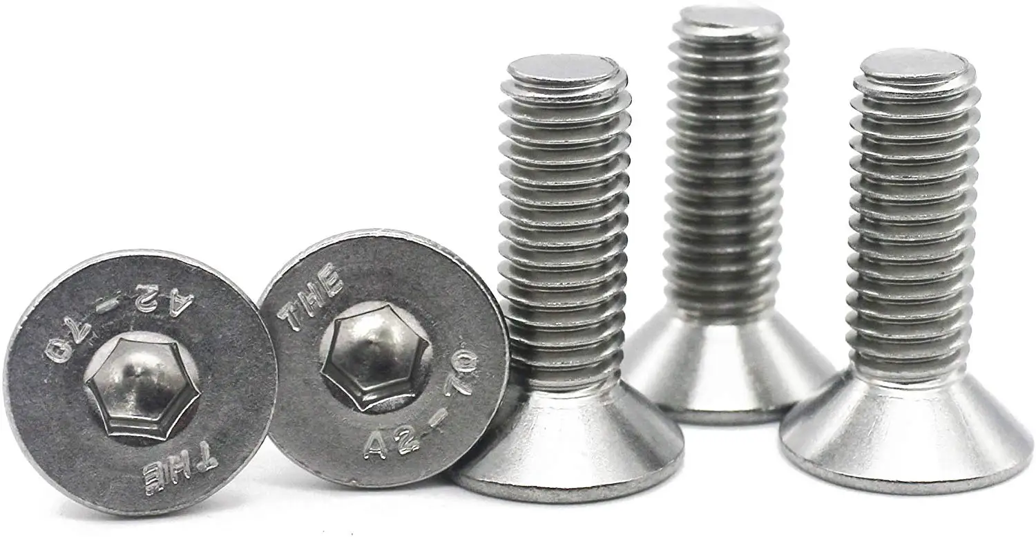 

Screw DIN7991 Steel countersunk Head M4 Screws Bolts Nickel Plating Flat Head Screws Hex Socket Screws - (Length: M4X25 100pcs)