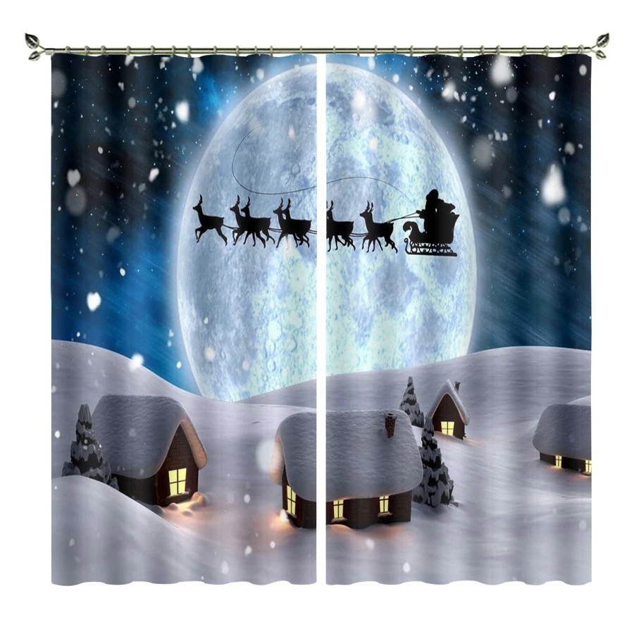 Merry Christmas шторы 3D печатные рождественские затемненные шторы с одним же фото 40*40 см наволочка в подарок
