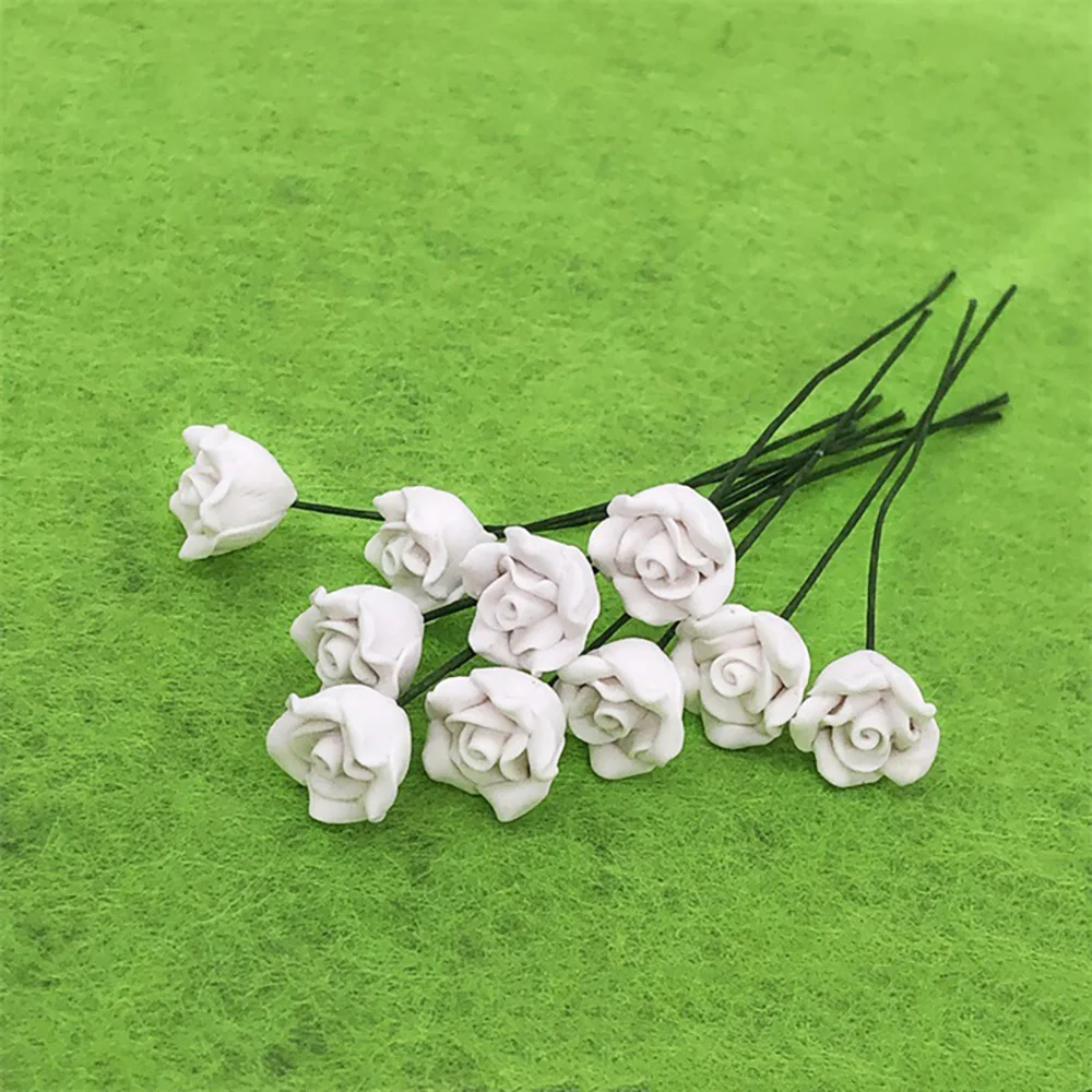 10Pcs 1/12 Dollhouse Miniature Red Rose Mini Flower Arrangement Toy for ob11 bjd Blythe Doll House accessories Decoration 6