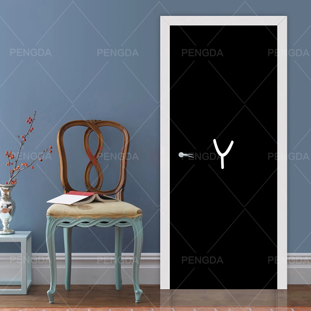 

Self Adhesive Wallpapers Renovation DIY Print Simple Picture Letter Y PVC Door Sticker Waterproof Entrance Home Decoration Decal