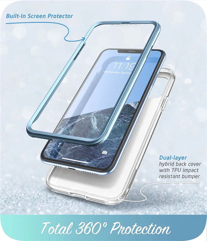 I-BLASON для iPhone 11 чехол 6,1 дюймов( выпуск) Cosmo полный корпус блестящий Мраморный бампер чехол со встроенной защитной пленкой