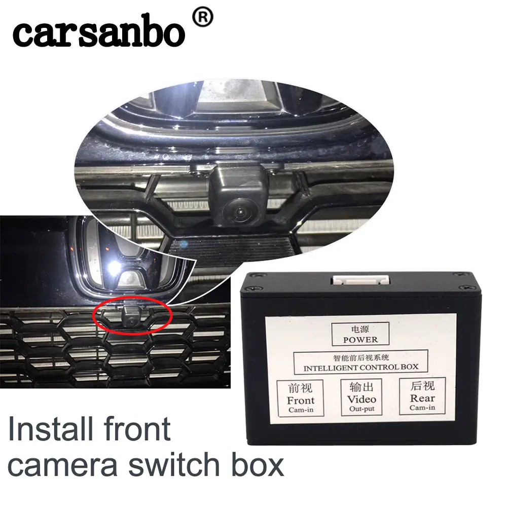 Carsanbo Автомобильная камера s Вид спереди и камера заднего вида переключатель изображения коробка управления Автомобильная Камера Переднего Вида опционально